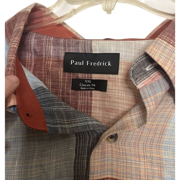 Paul Frederick Linen 2XL Long Sleeve Shirt Classic Fit 100% Linen Multicolor - Picture 10 of 12